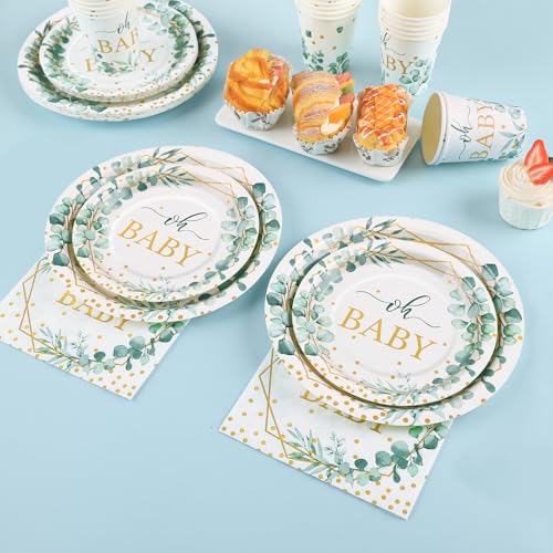 350 Pcs Sage Green Baby Shower Decorations