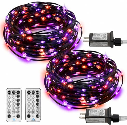 2 Pack Halloween Fairy Lights Plug in (200 Count)