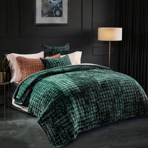 Channel Box Stitch Velvet Quilt Set