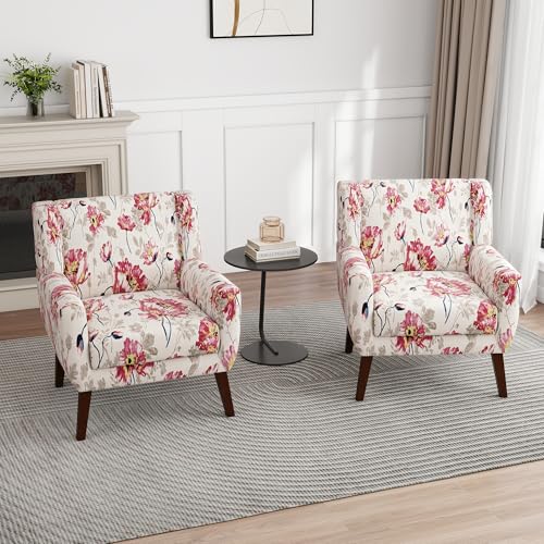 Modern Floral Accent Chair