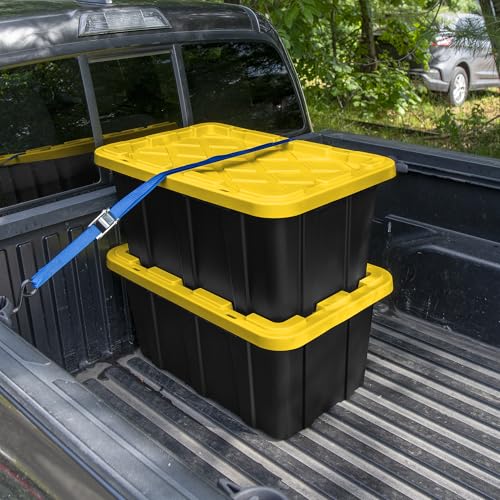Industrial Storage Tote with Lids for Garage (6 Count)