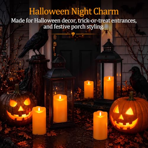 Halloween Orange Waterproof LED Candles (2 Count)
