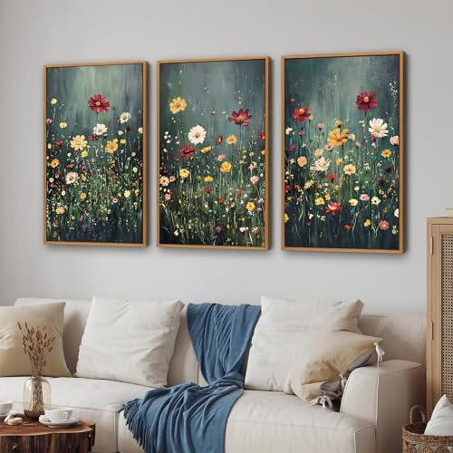 Vintage Floral Framed Canvas Wall Art (3 Count)