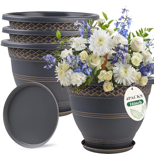 16 Inch Outdoor Planters (4 Count)
