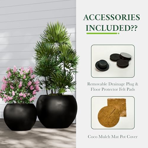 Premium Mt Sherman Fiberstone Sphere Planter for Indoor Outdoor Use