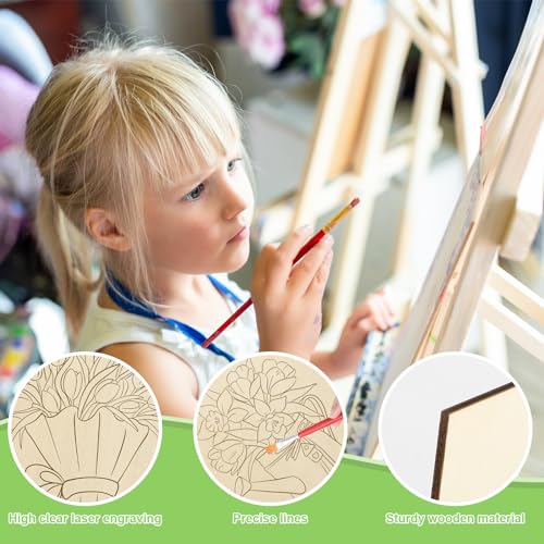 10 Pieces Large Spring Unfinished Wood Crafts to Paint for Adults