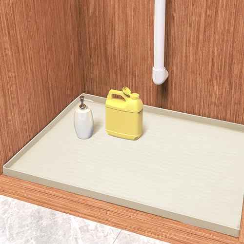 Waterproof Silicone Under Sink Mat 28'' x 22'' Shelf Liner for Kitchen and Bathroom