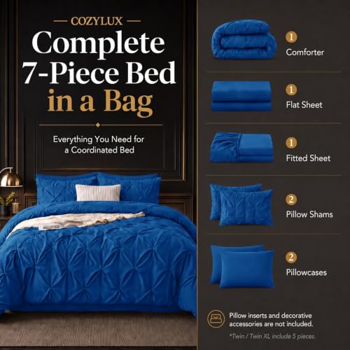 Oversized King Comforter Set Classic Blue