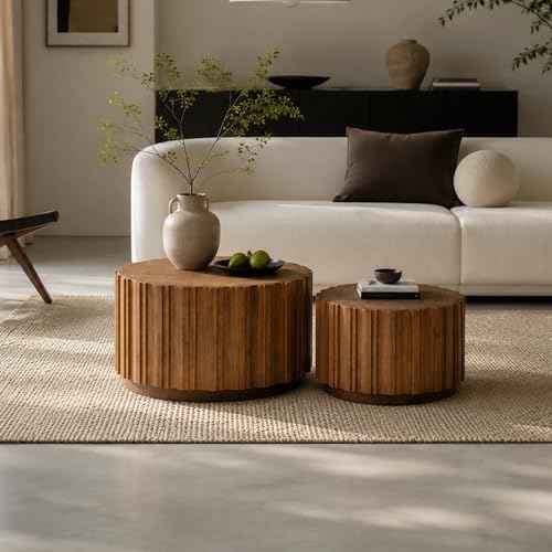 Nesting Round Coffee Table Set of 2
