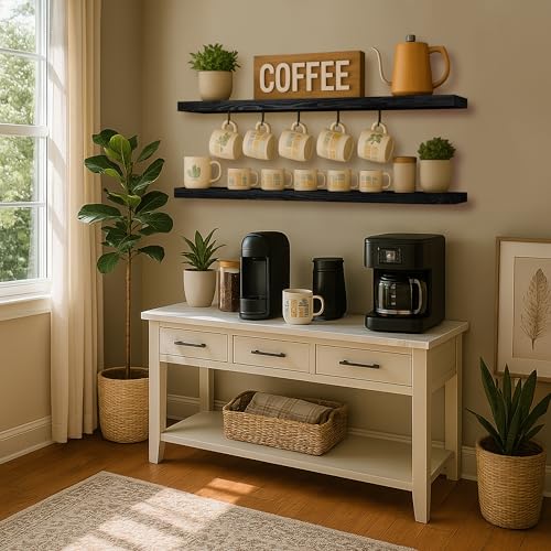 Wood Floating Shelves for Wall 54 inch Set of 2 (2 Count)