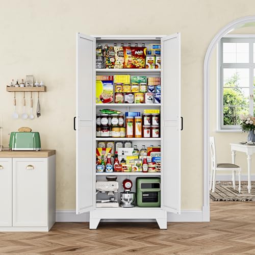 75" H Metal Storage Cabinet with 2 Doors and 4 Shelves