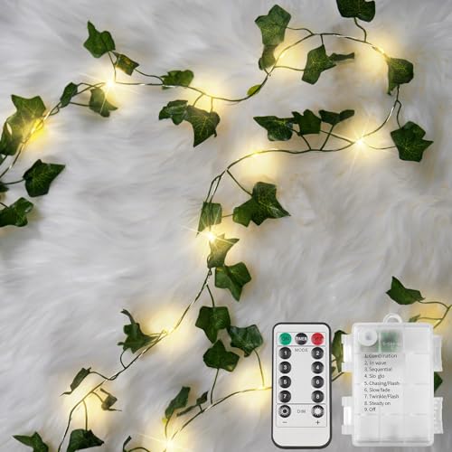 33FT 100LED Ivy Vine Fairy Lights Battery Operated Copper Wire