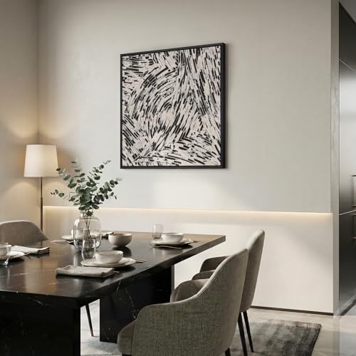 Framed Black and White Abstract Wall Art