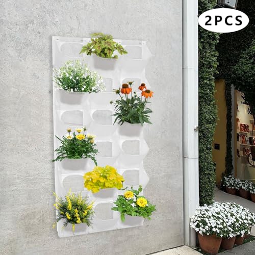 12Pieces 3 Pot Wall Planter Vertical Garden Plant Walls Wall Mounted Vertical Planter with Water