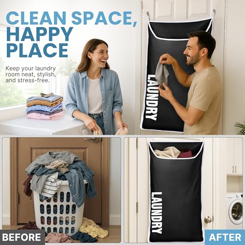 Hanging Laundry Hamper Bag XL 40x22" (2 Count)