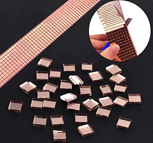 Real Glass Silver Mirrors Mosaic Tiles Sticker for Craft Square Glass Tiles Self Adhesive (39.37 Sq Ft)