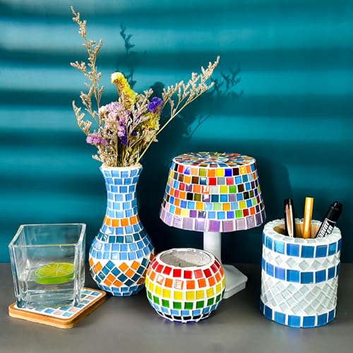 Square Glass Mosaic Tiles for Adults Crafts Supplies