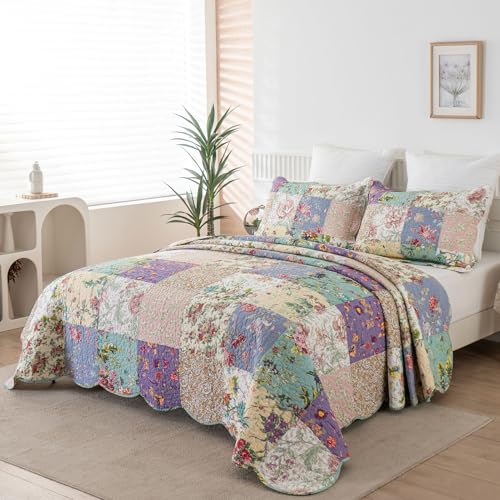 Oversized King Bedspreads Patchwork Quilt Set