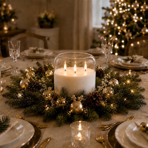 Pure White Large Glass Flameless LED Candle