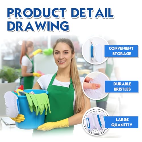 12 Pcs Scrub Brush Bulk for Cleaning with Handle