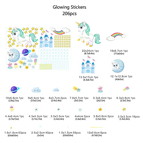 Glow in The Dark Unicorn Stickers