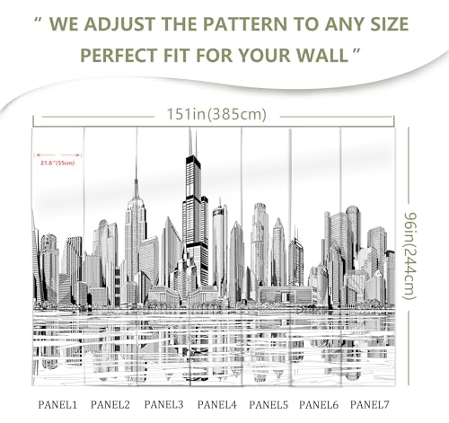 Black and White New York City Wall Mural Wallpaper