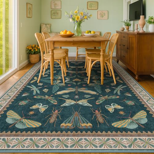 Vintage Teal Area Rugs for Living Room 6x8 (48 Sq Ft)