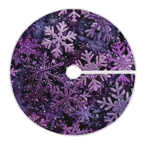 Christmas Purple Snowflake Party Tree Skirt