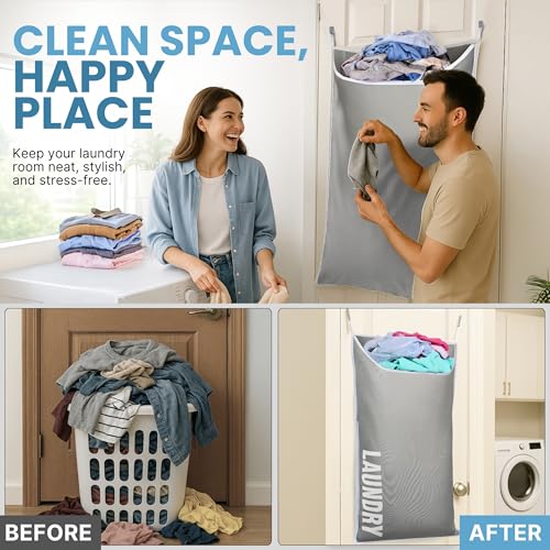 Hanging Laundry Hamper Bag XL 40x22" (2 Count)