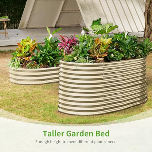 8x4x3ft Oval Galvanized Raised Garden Beds