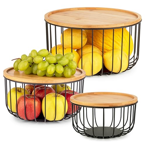 Fruit Basket for Kitchen Counter Set of 3 (3 Count)