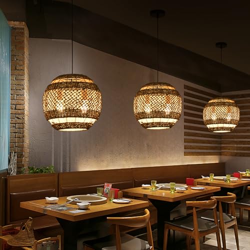 13.8" Woven Rattan Pendant Light (2 Count)