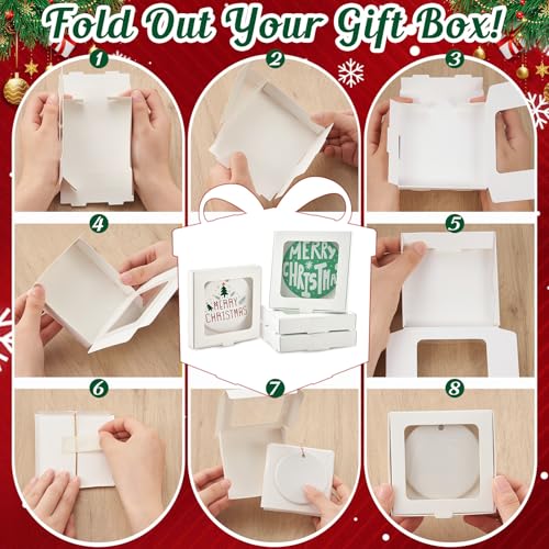 25 Pcs Christmas Sublimation Ornament Blanks Box White (25 Count)