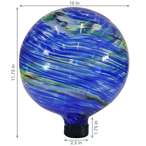 Sunnydaze 10" Glass Gazing Ball for Garden (2 Count)