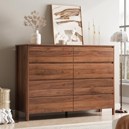 Walnut 8 Drawer Dresser for Bedroom