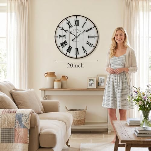 Large 20 Inch Farmhouse Wall Clock