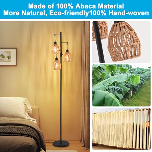 Boho Rattan Floor Lamp