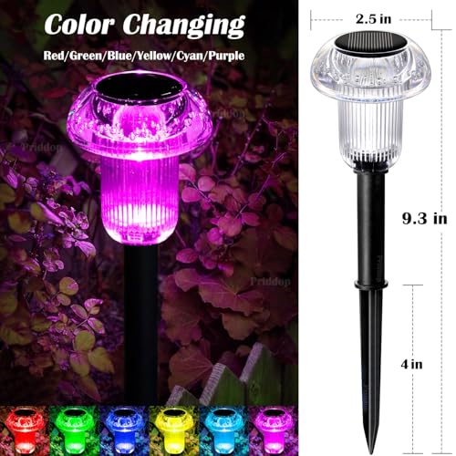 Solar Lights Outdoor Waterproof 16 Pack Garden Decor Color Changing (16 Count)