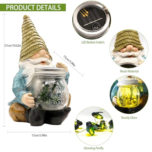 Solar Garden Gnome Statue
