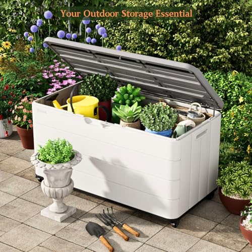 110 Gallon Outdoor Deck Box with Wheels