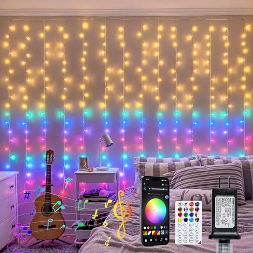 Smart RGB IC Curtain Lights Plug in App Control