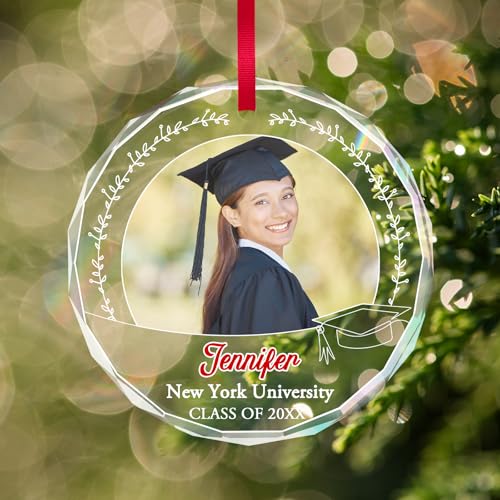 Personalized Graduate Glass Christmas Ornament 2026