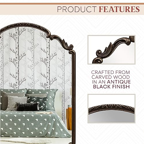 English Estate Carved Arch Wood Wall Mirror