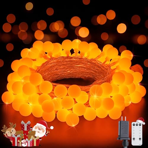 Connectable 100 LED Globe Orange Halloween Lights Indoor