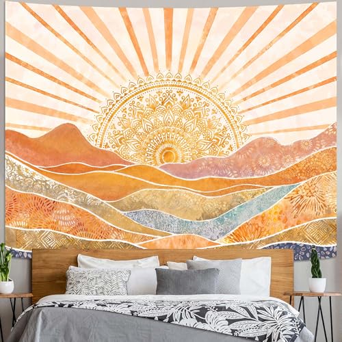 Bohemian Mandala Sunrise Wall Tapestry