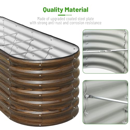 8x2 ft Oval Raised Garden Bed