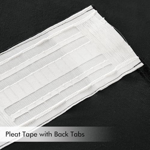 Black Velvet Pinch Pleat Blackout Curtains W52 X L90 Inches