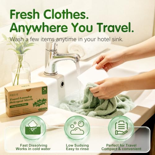 Travel Laundry Sheets Unscented 1 Mini Box 40 Count