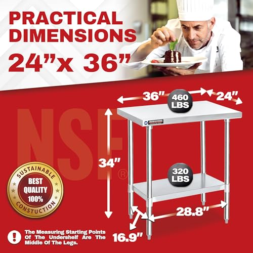 24x36 Stainless Steel Work Table