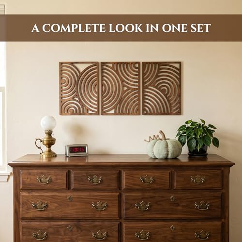 Modern Wooden Wall Sculptures (3 Count)
